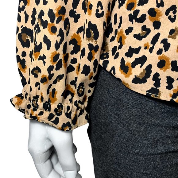 NWT J.CREW Printed Leopard Ruffleneck Top - Picture 5 of 6